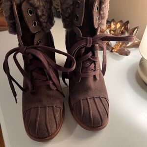 UGG Chocolate Lace-Up Women's Boots